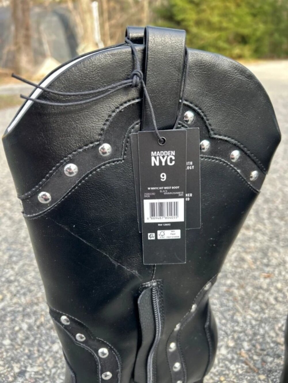 Black Leather High Heel Boots - Picture 4 of 5